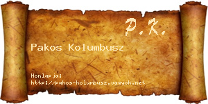 Pakos Kolumbusz névjegykártya